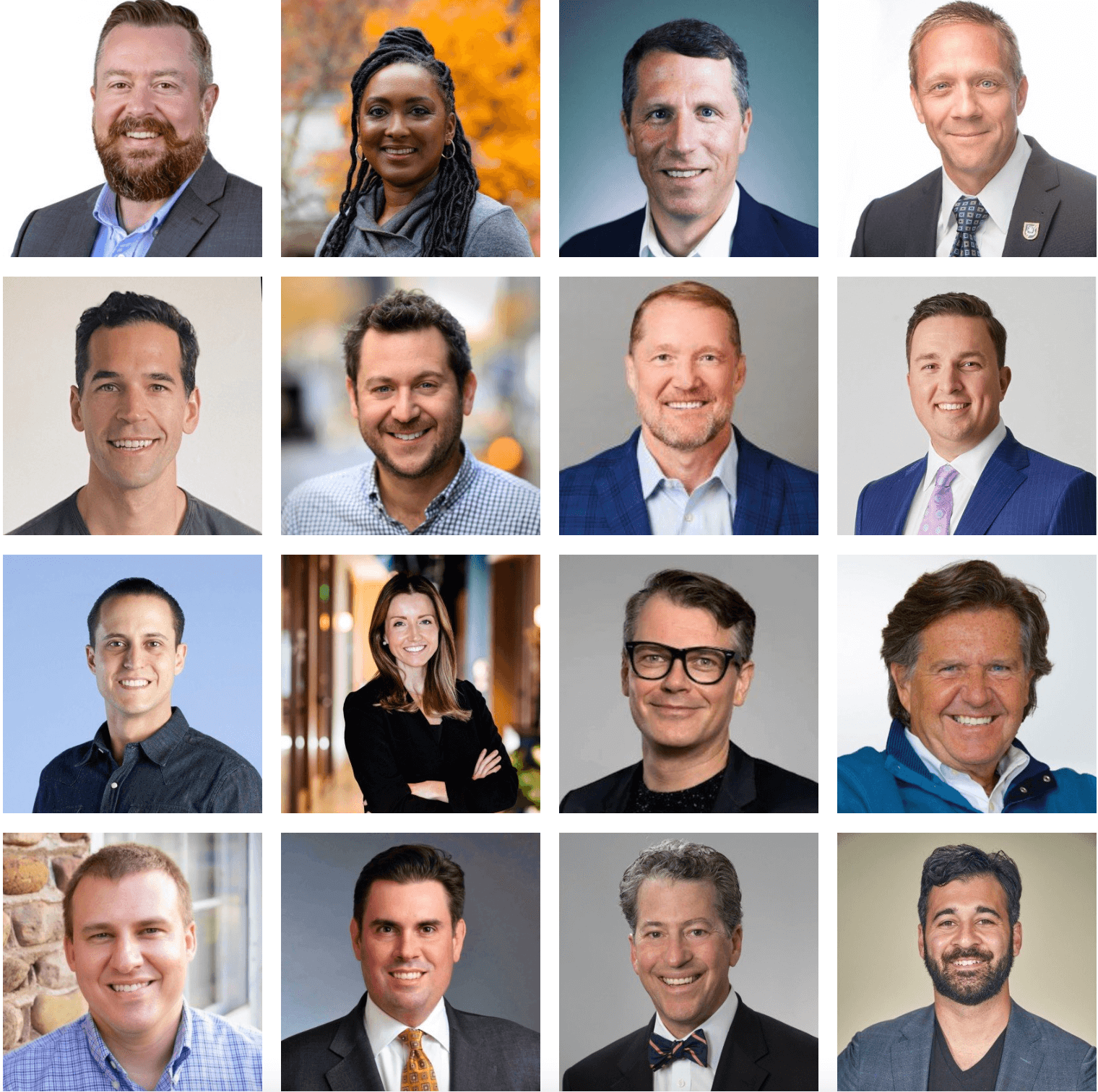 A collage of CEO LinkedIn profile photos.