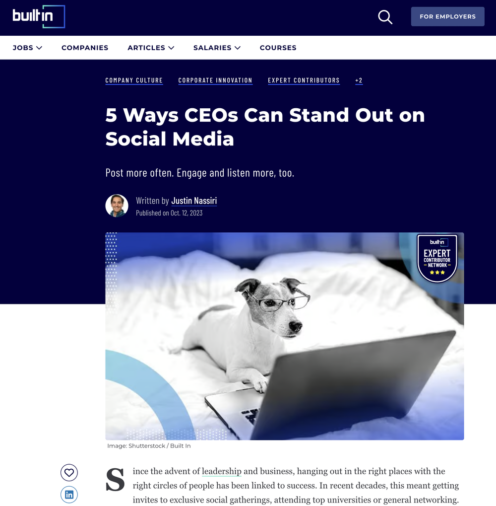 Built In | 5 Ways CEOs Can Stand Out on Social Media