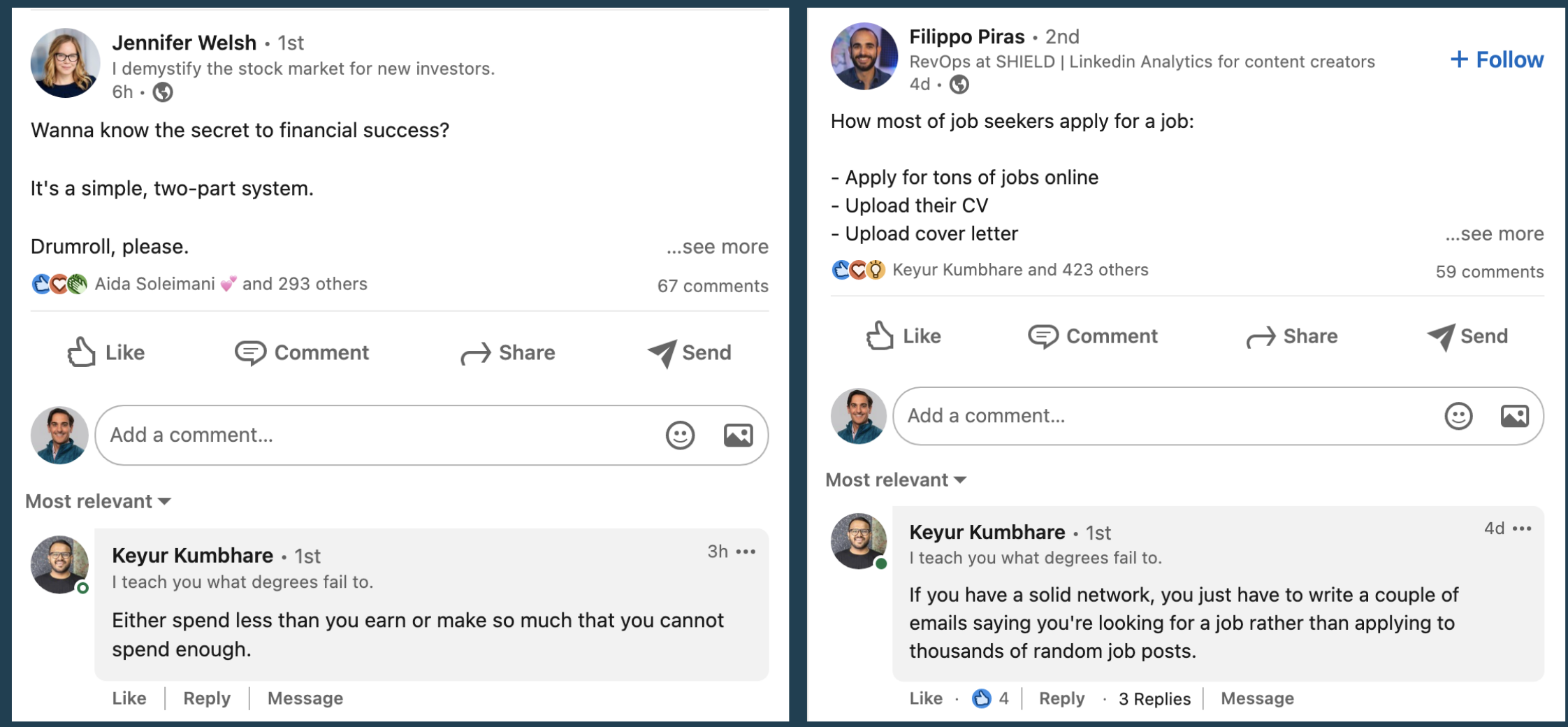 Jennifer Welsh and Flippi Piras post screenshot